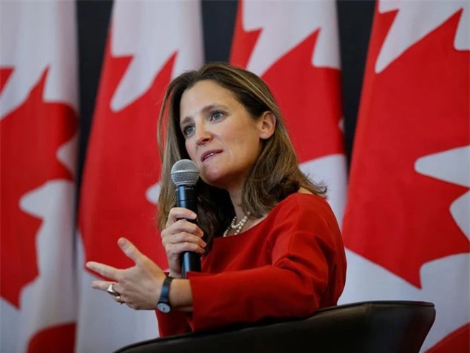 Ngoại trưởng Canada Chrystia Freeland. (Ảnh: Reuters)