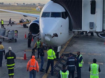 Máy bay chở khách Mexico vỡ đầu vì nghi đâm phải UAV trên không