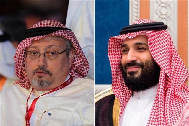  Thái tử Mohammed bin Salman (phải) và nhà báo Khashoggi (Ảnh: EPA, AFP) 