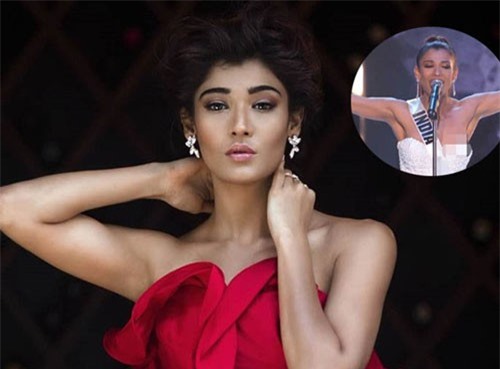Người đẹp Ấn Độ gặp sự cố lộ ngực tại bán kết 'Miss Universe 2018'