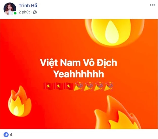 Dân mạng nhuộm đỏ Facebook với status ăn mừng chiến thắng của đội tuyển Việt Nam - Ảnh 2.