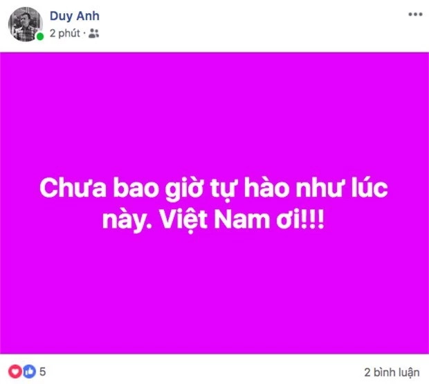 Dân mạng nhuộm đỏ Facebook với status ăn mừng chiến thắng của đội tuyển Việt Nam - Ảnh 5.