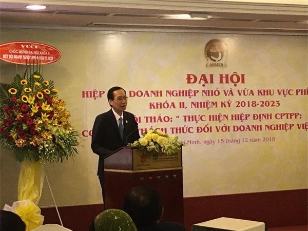 Đồng chí Lê Thanh Liêm - Phó chủ tịch thường trực UBND TP.HCM phát biểu tại Đại hội (Ảnh: ĐL)
