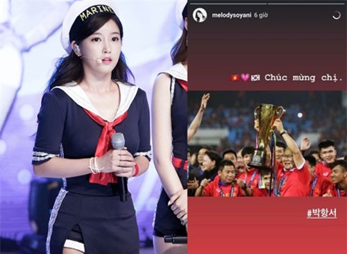 Mỹ nhân Hàn mắc lỗi hài hước khi chúc mừng HLV Park Hang-seo