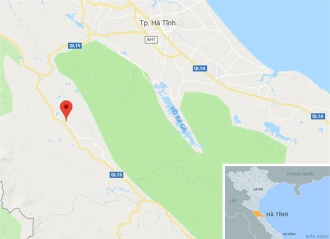Thị trấn Hương Khê cách TP Hà Tĩnh gần 50 km. Ảnh: Google Maps.