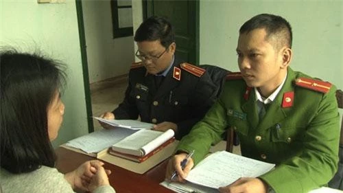 Lê Trương Quỳnh Tiên tại cơ quan Công an TP Huế.