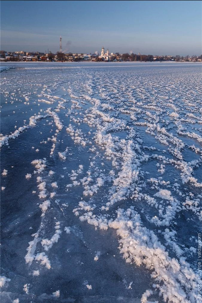 Hàng nghìn “hoa băng” hiếm gặp xuất hiện trên hồ nước ngọt - Ảnh 3.