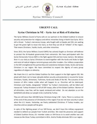 Sợ Thổ Nhĩ Kỳ tấn công, Hội đồng Quân sự Syria "cầu cứu" ông Trump 