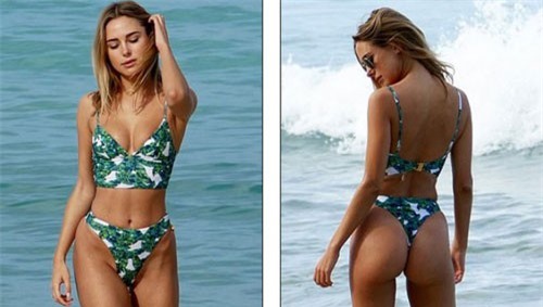 Kimberley Garner khoe thân hình rực lửa trên bãi biển
