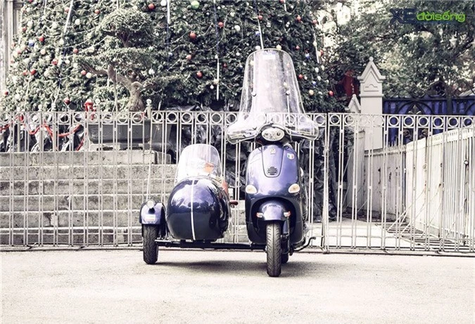 Độc đáo Vespa ET8 độ thuyền 3 bánh tại Hà Nội ảnh 13