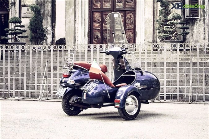 Độc đáo Vespa ET8 độ thuyền 3 bánh tại Hà Nội ảnh 9