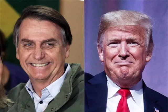  Tổng thống vừa nhậm chức của Brazil Jair Bolsonaro (trái) và Tổng thống Mỹ Donald Trump (Ảnh: Getty) 