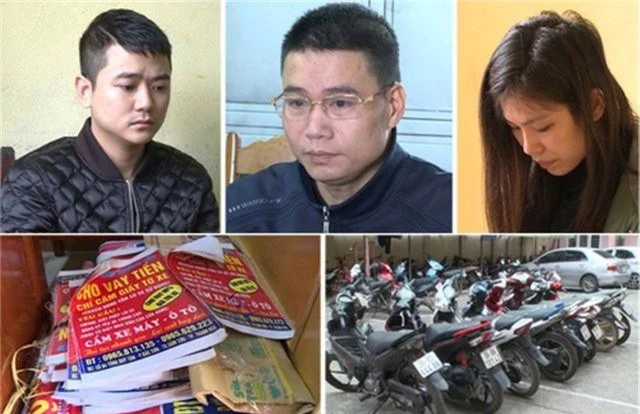 Một số đối tượng hoạt động tín dụng đen bị Công an tỉnh Thanh Hoá bắt giữ.