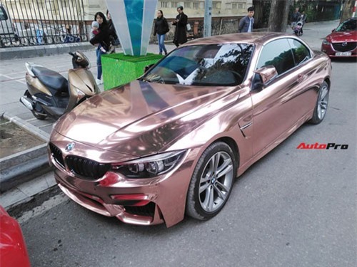 BMW 4-Series mui trần diện bộ cánh chrome vàng hồng đón Tết tại Hà Nội
