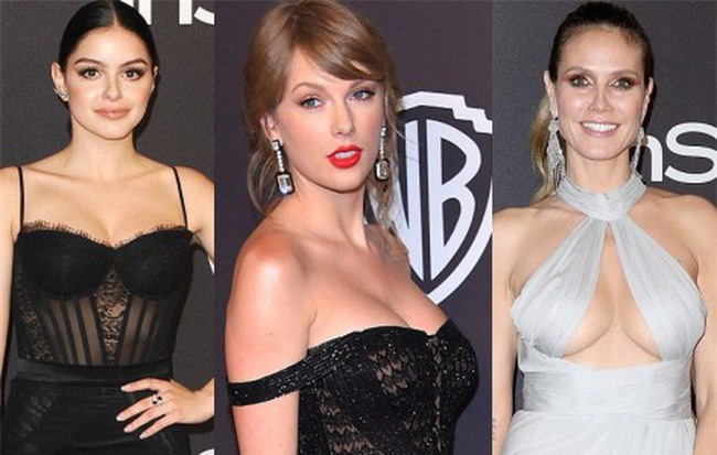 Vòng 1 khủng hơn xưa, Taylor Swift tự tin "chặt chém" dàn sao nữ nóng bỏng tại tiệc hậu Quả Cầu Vàng 2019