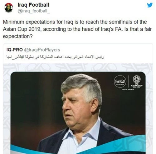 ĐT Iraq hạ quyết tâm vào tới bán kết Asian Cup 2019 và có thể xa hơn.