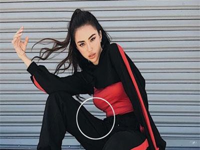 Thiên Nga The Face lại lộ hình photoshop ẩu bóp méo cả cửa cuốn