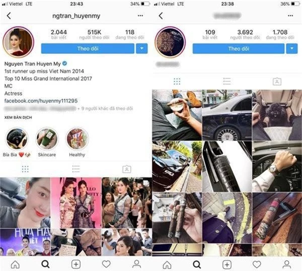 Cả hai từng hủy kết bạn trên instagram. 