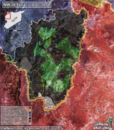 Syria: Bản đồ chiến sự Idlib sau khi phiến quân thánh chiến chiếm Al-Ghaab