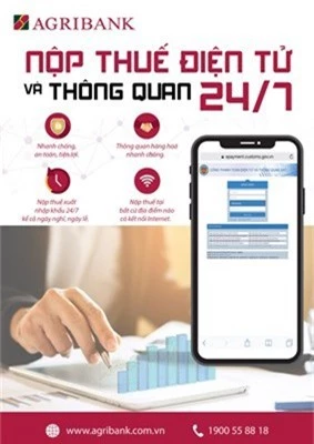 Agribank triển khai dịch vụ nộp thuế điện tử và thông quan 24/7 - Ảnh 1.