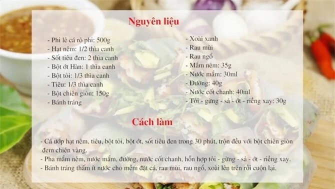 Gỏi cá cuốn lại thích hợp lót dạ cho bữa xế chiều.