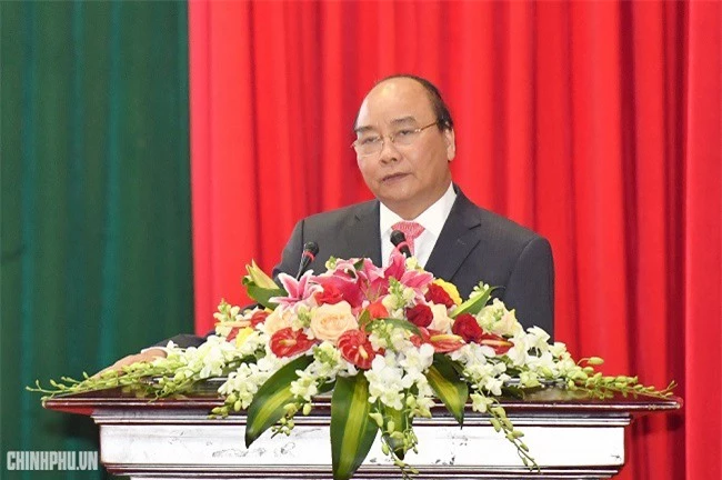 Thủ tướng Nguyễn Xuân Phúc phát biểu tại hội nghị (Ảnh: Chinhphu.vn)