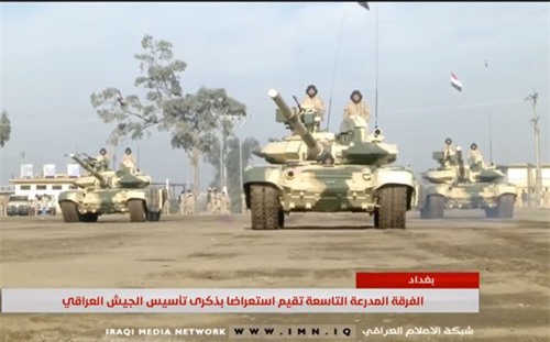 Iraq lần đầu duyệt binh hoành tráng với tăng T-90S