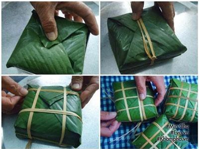 Gói bánh chưng không cần khuôn vẫn đẹp cho ngày Tết Nguyên đán 2019