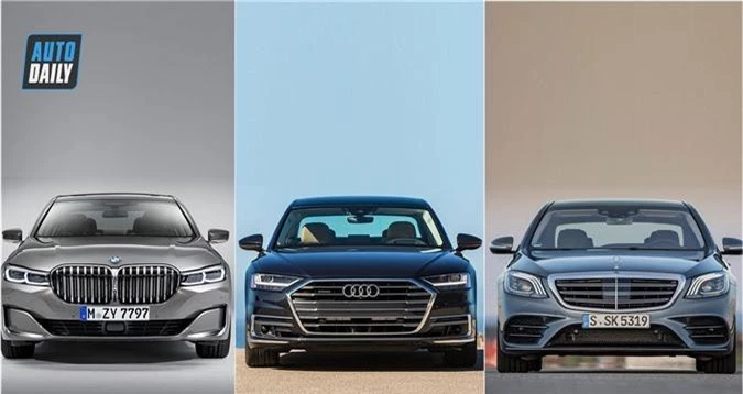 So sánh BMW 7-Series 2020, Audi A8 và Mercedes-Benz S-Class.