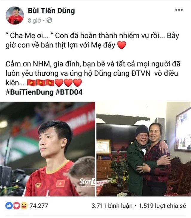 Rời Asian Cup, trung vệ Bùi Tiến Dũng hẹn “Xuân này về bán thịt lợn với mẹ” - 1