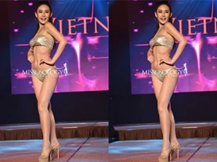 CLIP: Ngắm thân hình ‘bốc lửa’ của Lê Âu Ngân Anh tại phần thi bikini