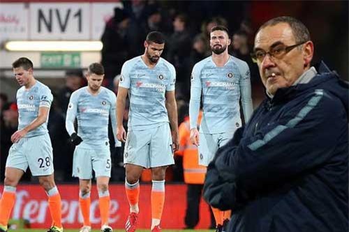 HLV Sarri tiếp tục chỉ trích học trò thậm tệ sau thất bại lịch sử trước Bournemouth
