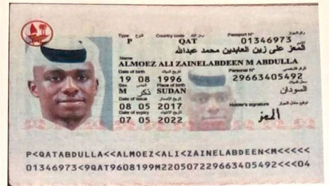 Hộ chiếu của Almoez Ali ghi rõ cầu thủ này sinh ra tại Sudan