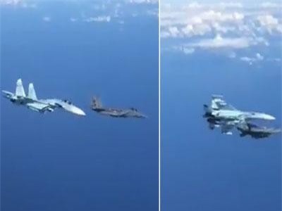 Su-27 nghiêng mình áp sát, tiêm kích NATO vội vã tháo chạy