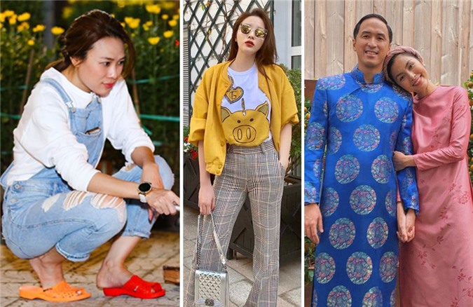 Vợ chồng Hà Tăng diện áo dài cực đẹp đôi, Mỹ Tâm giản dị với dép tổ ong