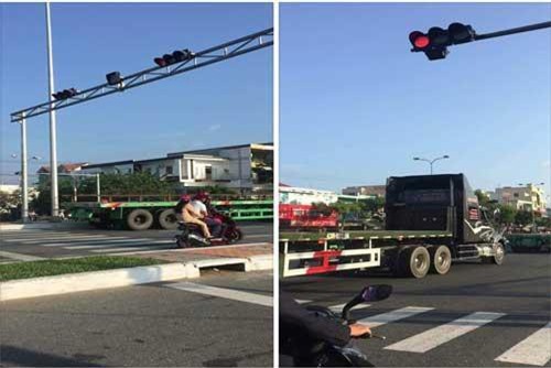 Đà Nẵng phạt nguội loạt xe đầu kéo nối đuôi nhau vượt đèn đỏ sáng mùng 1 Tết