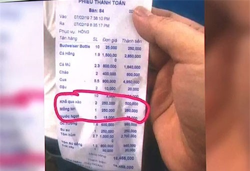 Nhà hàng ở Nha Trang “chém” 3 đĩa rau 750.000 đồng