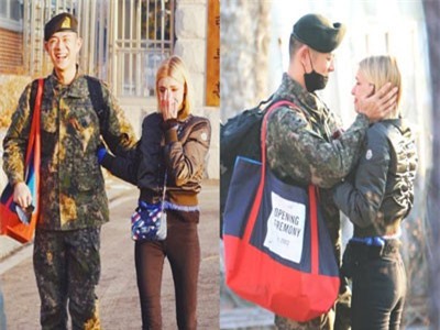 Cặp đôi bỗng hot nhất hôm nay: Mỹ nam Hàn xuất ngũ, bạn gái sexy đến đón sướt mướt như phim tình cảm