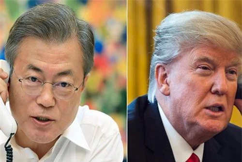 Tổng thống Moon Jae-in đã có cuộc điện đàm kéo dài 35 phút với Tổng thống Mỹ Donald Trump hôm 19/02/2019. 