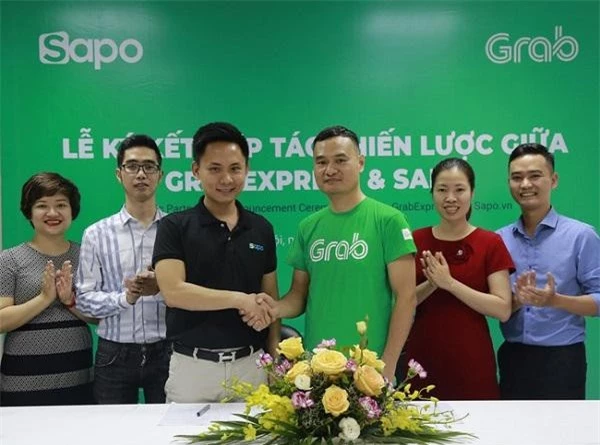 Sapo và Grab ký kết hợp tác chiến lược nhằm giúp các chủ shop bán hàng dễ dàng hơn (Ảnh: GR)