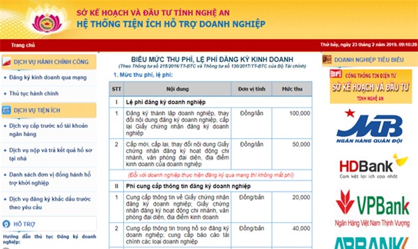 Nghệ An triển khai Hệ thống tiện ích hỗ trợ doanh nghiệp