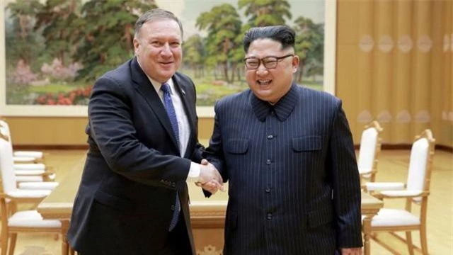 Nhà lãnh đạo Triều Tiên Kim Jong-un và Ngoại trưởng Mỹ Mike Pompeo.