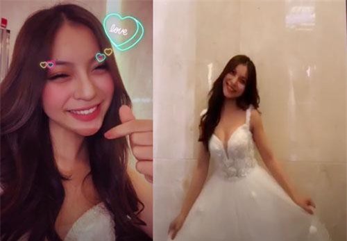 Bạn gái cầu thủ Quang Hải khoe thử váy cưới, làng bóng sắp có tin vui?