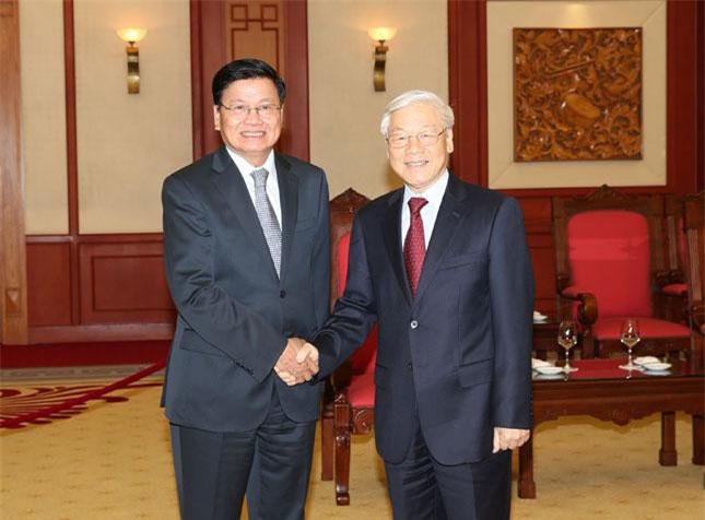 Tổng Bí thư, Chủ tịch nước hội kiến Thủ tướng Chính phủ, Chủ tịch Quốc hội Lào