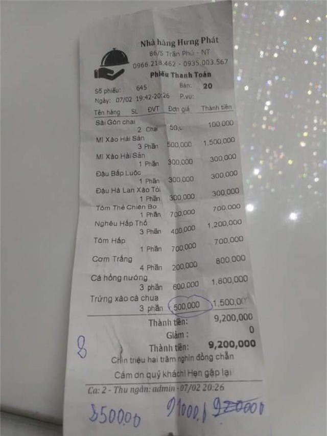 Phạt nhà hàng ở Nha Trang 27,5 triệu đồng sau khi bị tố chặt chém mùng 3 Tết - 1