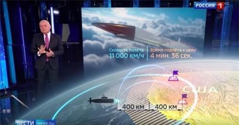 Truyền hình Nga: Tên lửa siêu âm mới có khả năng diệt mục tiêu trên đất Mỹ chưa đầy 5 phút