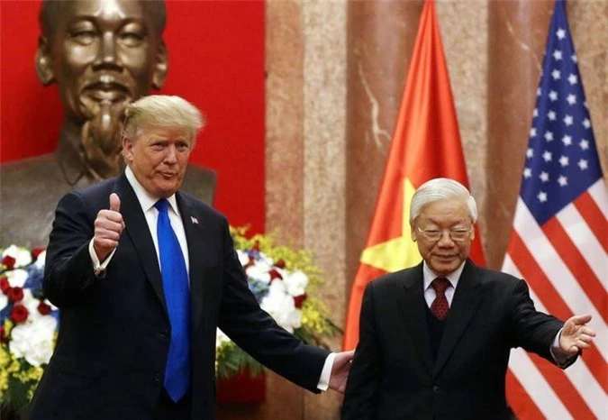 Tổng thống Mỹ Donald Trump và Tổng Bí thư, Chủ tịch nước Nguyễn Phú Trọng tại Phủ Chủ tịch hôm 27/02/2019. (Ảnh: Korea Times)