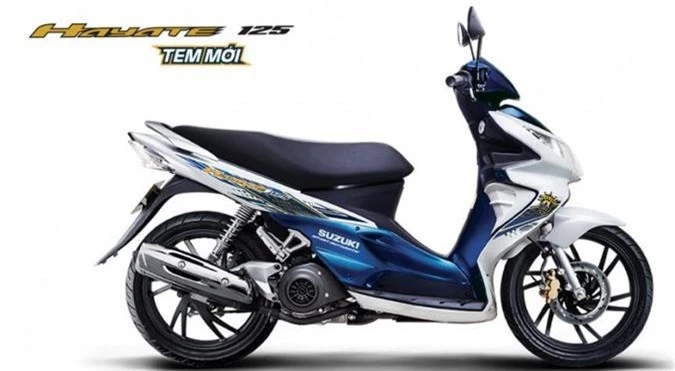 Suzuki Hayate 125 2019 phiên bản tem mới màu trắng xanh