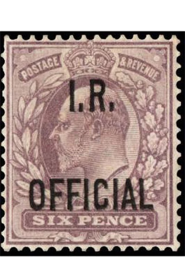 Tem Edward VII 6d Pale Dull Purple I.R. Official được phát hành năm 1904.
