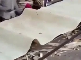 Clip: Cận cảnh chiếc máy biến khúc cây thành mảnh gỗ mỏng như giấy